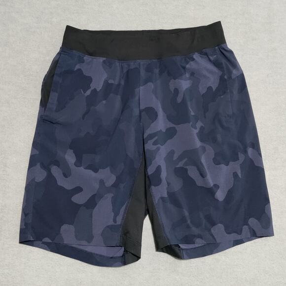 Lululemon T.H.E Linerless‎ Short 9" Men's Med Navy Blue Camo Athletic Gym C50416 - Picture 1 of 13